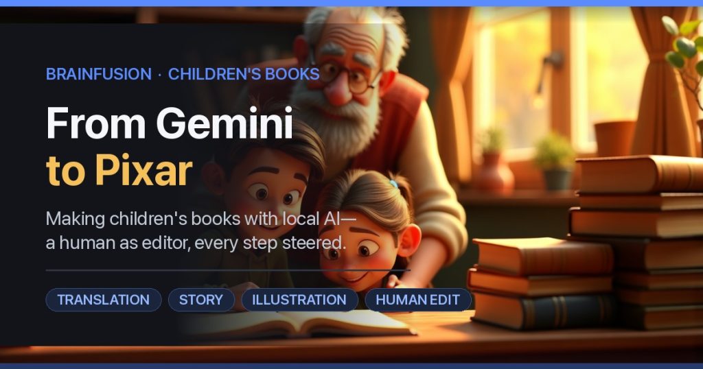 Van Gemini naar Pixar — hoe we kinderboeken maken met AI — lees de blogpost