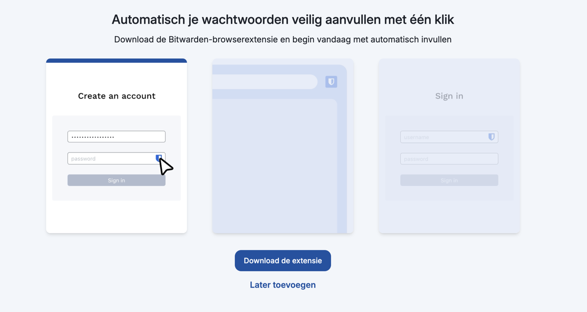 Installeer de extensie