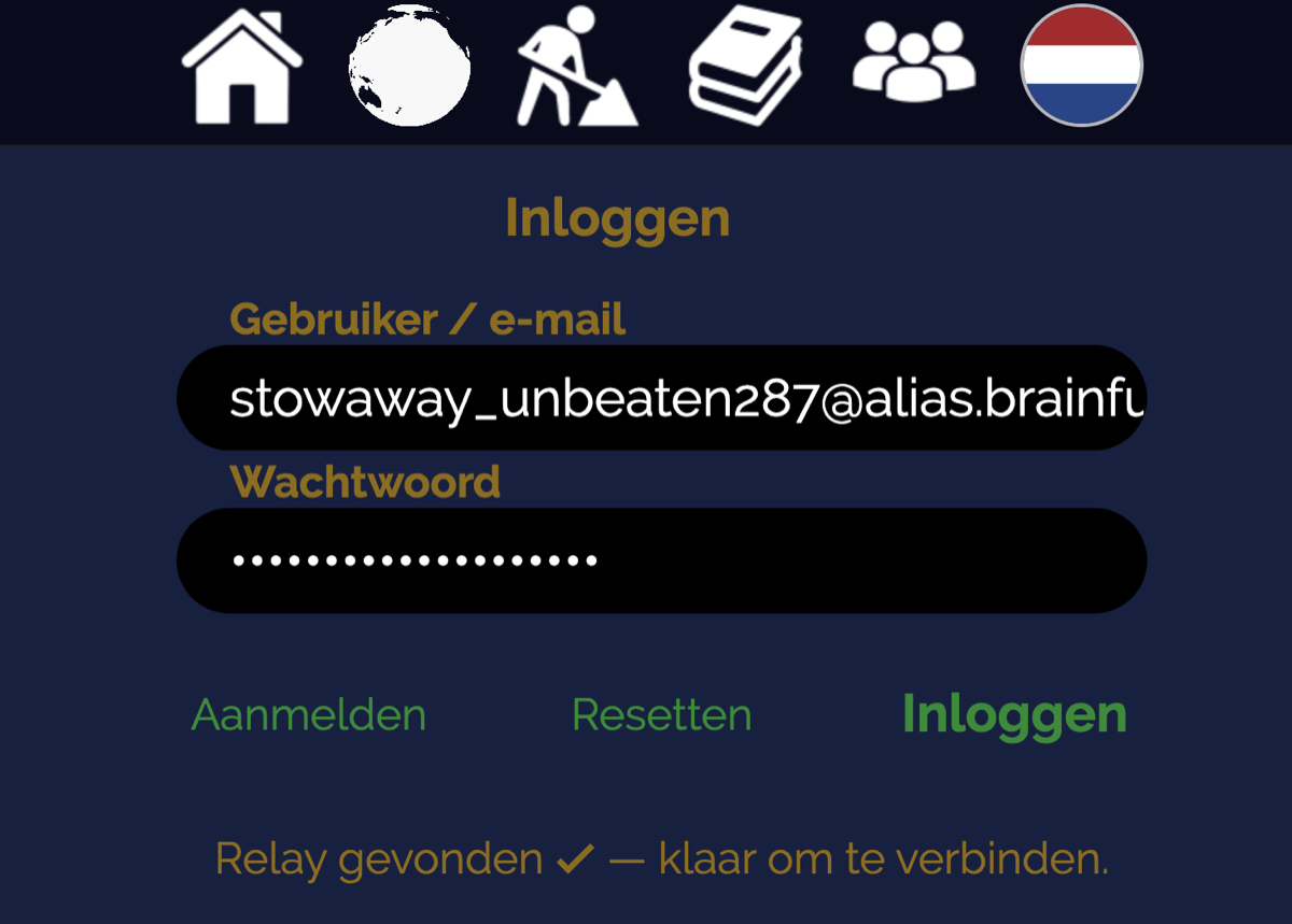 Aanmeldformulier met alias + wachtwoord