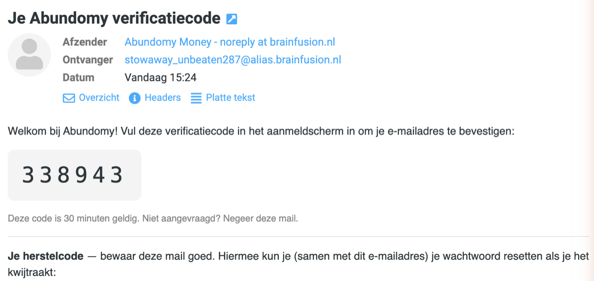 Doorgestuurde mail in de inbox